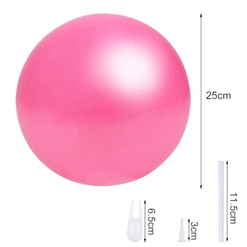 25cm Mini Pilates Ball,Anti-brust Yoga Ball,voor Balans, Fysiotherapie, Stretching en Core FitnessPink - Afbeelding 3