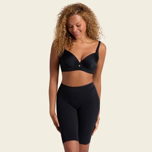 Image of Leonisa Seamless Shapewear High-Waisted Butt Lifting Capri or Shaper Shorts Thigh Slimmer Girdle for Women Tummy Control