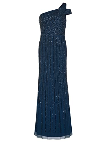 Adrianna Papell Women's Beaded Gown With Mermaid Skirt, Deep Blue, 10 #TOP3