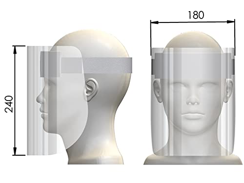 GIMA - Transparentes Schutzvisier aus Polycarbonat, Klappmodell, spritzwassergeschützt, beschlagfrei, PSA-Klasse II zertifiziert, schützt Mund, Nase, Augen und Gesicht, Universalgröße