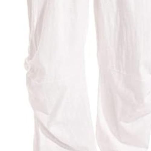 Mens Casual Cotton Linen Pant Elastic Waist Drawstring Yoga Jogger Pants Medieval Tapered Jogging Beach Pants4