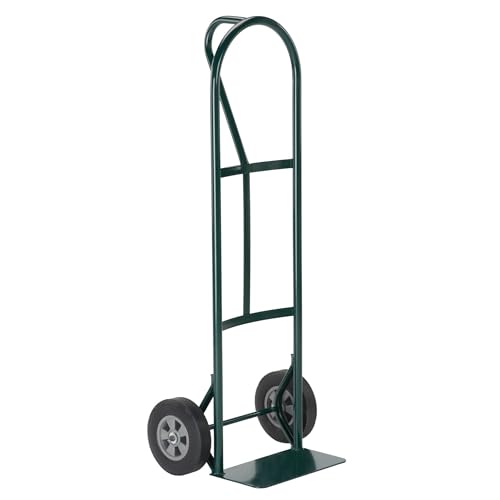 Harper Trucks BKB85 600 lb Capacity Steel P-Handle Hand Truck Dolly with 8-Inch Solid Rubber Wheels, Heavy-Duty Cart for Moving Boxes, Garage, Landscaping & Delivery Tasks