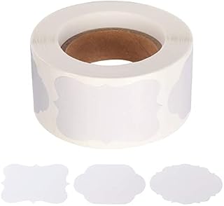 300 Pcs Gift Paper Labels Stickers, Self-Adhesive Jar Labels Handmade Baking Sticker Gift Tags for Cosmetic Handmade Decoration Mason Jars Food Craft (White)