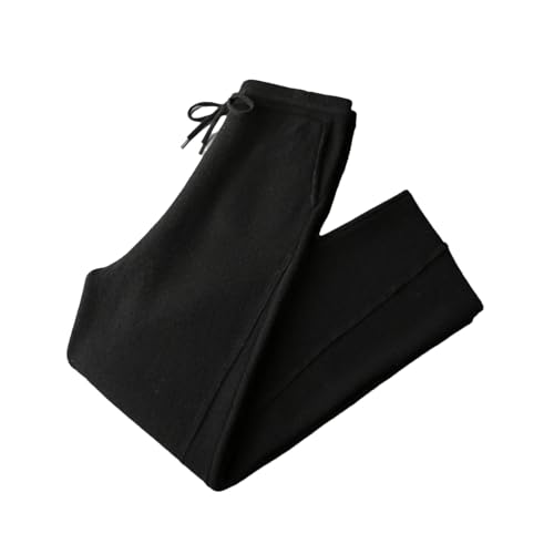 Mens Wool Wide Leg Pants Thick Merino Wool Knitting Trousers Casual Pants