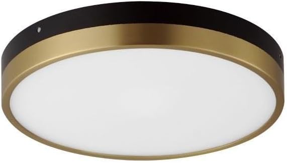 Maxim Lighting Dapper 12" 1-Light Flush Mount | Black/Antique Brass Finish | Pc Shade | Transitional Flush Mount | Ideal for Bedrooms, Hallways & Entryways | Damp Rated | 59702WTBKAB