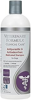 Veterinary Formula Clinical Care Antiparasitic & Antiseborrheic Medicated Dog Shampoo, 16 oz  Paraben, Dye, Soap Free  Hydrating and Antifungal Shampoo for Dogs, White