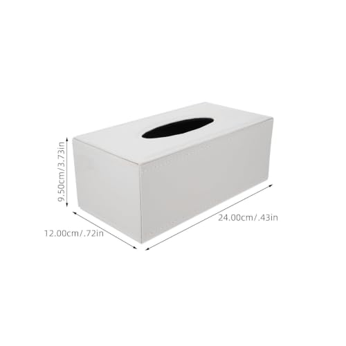Dispensador de servilletas rectangular GALPADA de cuero blanco para evitar desorden en mesas 6