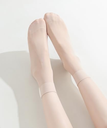 Image of Women's 10-24 Pairs (in Gift Box) Ankle High Sheer Nylon Socks Soft Tight Hosiery with Reinforced Toe