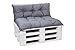 Cuscino per pallet, per esterni, per pallet, pallet, europallet, cuscino da giardino (grigio, set di cuscini per pallet: 120 x 80/120 x 40 cm)