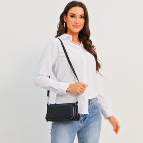 Small Compact Genuine Leather Crossbody Bag for Women Real Leather Purses for Women with Shoulder and Hand Strap2