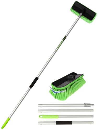 153cm Forme V PBT Brosse Lavage Voiture Avec Long Manche Balayage Neige Brossage Adopte Une Conception Poils Doux AdaptéS Nettoyage DéTail Pneus Toit SUV RV...
