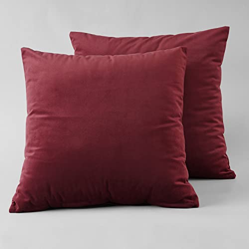 Image of HPD Half Price Drapes Cushion Cover 18 x 18 Heritage Plush Velvet - VPYC-179758-CC18PR - Pair, Cinema Red