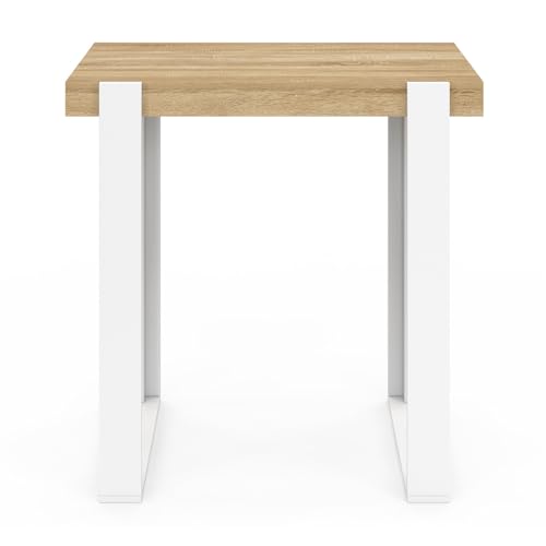 IDMarket - Table Haute de Bar Phoenix Bois et Blanc 90 cm