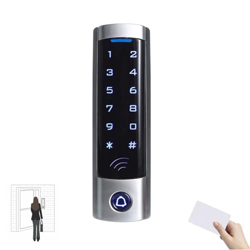Teclado de control de acceso táctil, teclado impermeable para abrir puertas con interfaz Wiegand de 26 bits, compatible con 2000 usuarios y tarjeta RFID, sistema de control de acceso de seguridad de