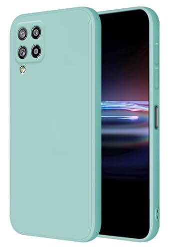 HONLEN Funda Compatible para Samsung Galaxy A42 5G Case, (6.6' Inches) Líquida TPU Silicona Cover con Anti-Rasguño, Cáscara Suave Cubierta Cian Claro