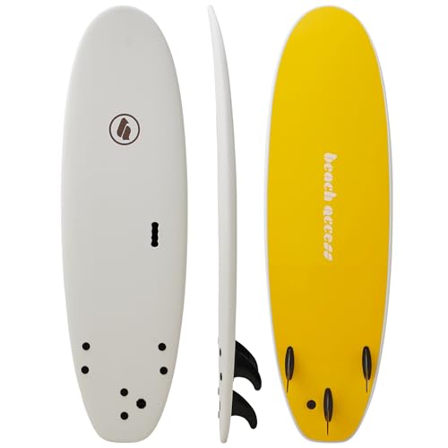 ビーチアクセス(Beach Access) m-softシリーズ 6'0" White/Yellow ソフトボード サーフボード