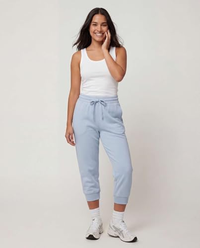 Image of Real Essentials 3 Pack: Women's Fleece Capri Joggers Athletic Lounge Gym Running Sweatpants with Pockets (Available in Plus)