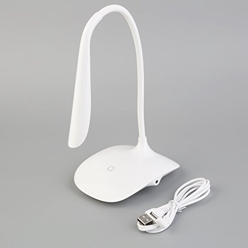ICOCO Flexible Schreibtischlampe Lampe Tischlampe Leuchte Büroleuchte Dimmbar LED USB (Weiß)