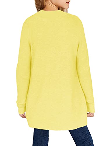 Image of Girls Cardigan Kids Open Front Oversized Sweater with Pockets