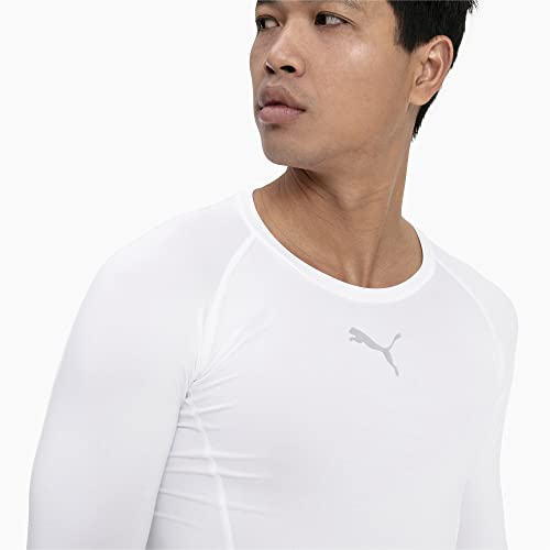 PUMA Herren Liga Baselayer Tee Ls Shirt, Puma White, L EU – Ansicht 3