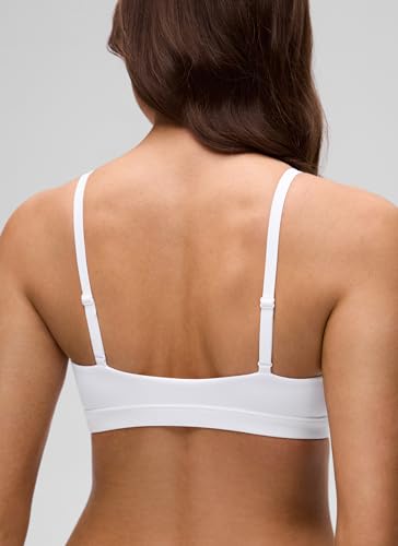 Image of CRZ YOGA Softhold Double Lined Triangle Bralette - Womens Adjustable Straps Wireless Cami Plunge T-Shirt Everyday Bra Comfy