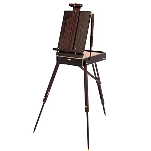 Caballetes de madera para pintar, trípode ajustable con caja de bocetos, caballete de arte portátil y plegable para dibujar en interiores y exteriores