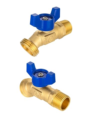 EFIELD (Pack of 2) 1/4-Turn Outdoor Spigot, Sillcock Hose Bibb Valve 1/2" Male NPT Inlet ×3/4" Male GHT Threaded Garden Hose Outlet/Connector (2),(SILLCOCK045-2PCS)