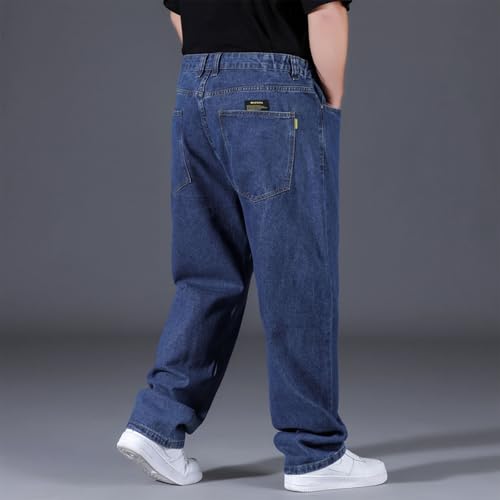 Plus Size Men's Baggy Jeans Relaxed Fit Straight Loose Jean Sweatpants Teen Boys Elastic Waist Pull On Denim Pants2
