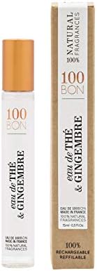 100BON Eau De The & Gingembre – Tea & Ginger Fragrance for Women & Men – Energizing Organic Fragrance - Sweet, Citrus & Spicy Notes Fragrance - 100% Natural Fragrance Spray, 0.5 Fl Oz