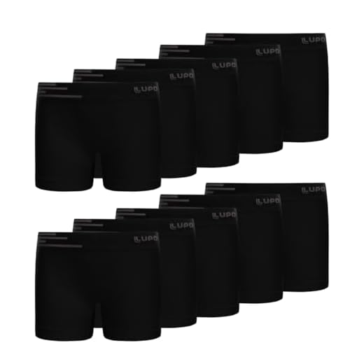Kit 10 Cueca Boxer Infantil Box Microfibra Sem Costura Lupo (BR, Alfa, G, Preto)