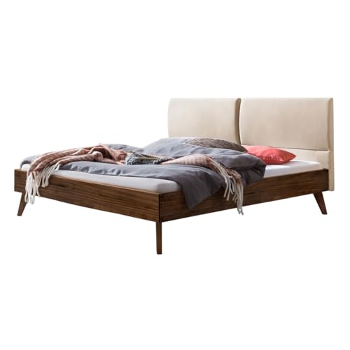 Hasena Massivholzbett Matteo 25 Nussbaum Kopfteil beige 180x200