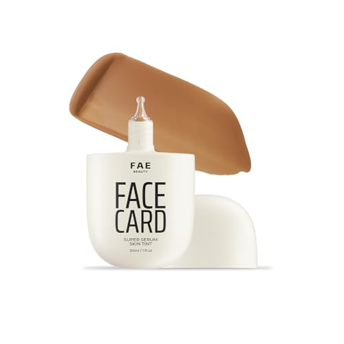 Image of FAE Beauty Face Card 4-in-1 Super Serum Skin Tint | Hydrates, Primes, Provides Coverage & Protects with SPF | Lightweight, Dewy Finish | 30 Shades for Indian Skin Tones | Shade - 32W - Warm
