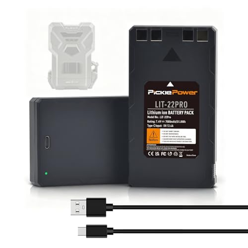 Pickle Power 2 Pack LIT-22 Battery for SPYPOINT Trail Camera 7000mAh Rechargeable Lithium Battery Compatible with Flex-M G-36 Plus Flex-S Cellular Trail Cameras