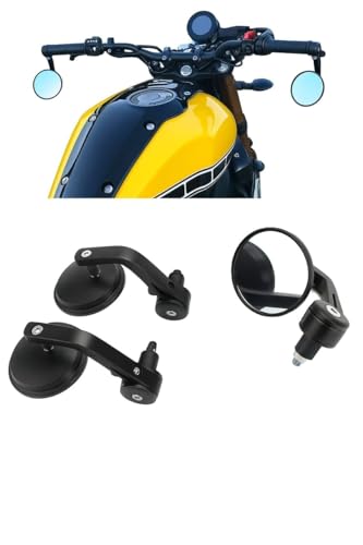 Image of GT Round Bar End Mirror Set for Classic, Bullet, Hunter, Meteor 350 Motorcycles,Continental GT 650 /Bullet 350 /500 All Model RE Bike Small Stylish Rear Handle Design