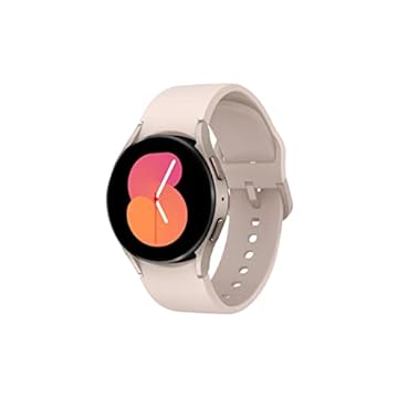 Samsung Galaxy Watch 5 Smartwatch Bluetooth de 40 mm com corpo, rastreador de saúde, fitness e sono, vidro de cristal de safira, rastreamento GPS aprimorado, bisel dourado rosa com pulseira rosa