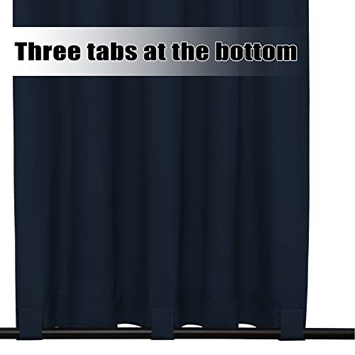 Image of Easy-Going Outdoor Curtains for Patio 1 Panel, 54x96 inch, Navy | Waterproof, Windproof, Weatherproof Privacy Outdoor Curtains for Cabanas Porches and Pergolas, Grommet Top and Tab Bottom