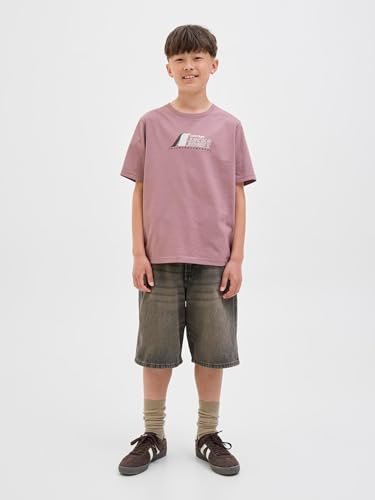JACK & JONES Junior Jcotier T-Shirt imprimé sur Le Devant SS CN Sn JNR, Grape Shake, 12 Ans
