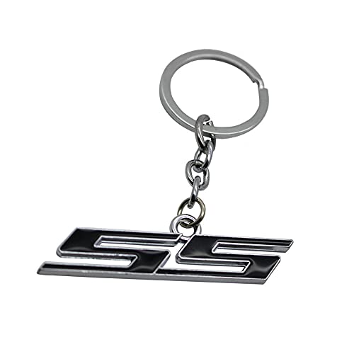 Aimoll 1Pc Chrome Finish Super Sport Ss Key Chain Replacement For Ring Keychain For Chevrolet Chevy (Chrome Black) #TOP2