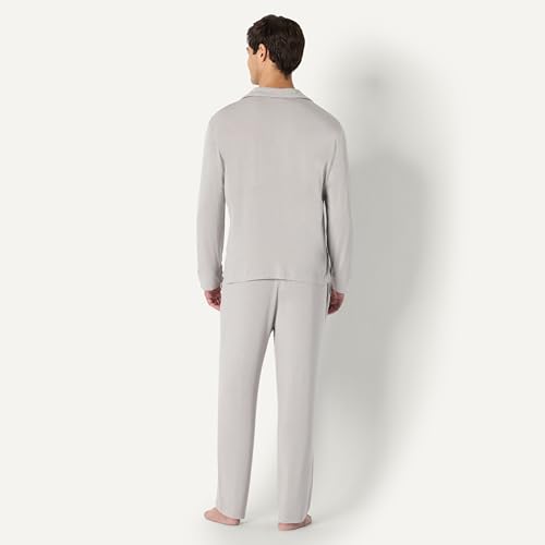 Image of Amazon Essentials x Sofia Grainge Men's Long Sleeve Relaxed Fit Breathable Modal Jersey Pajama Set, Loungewear