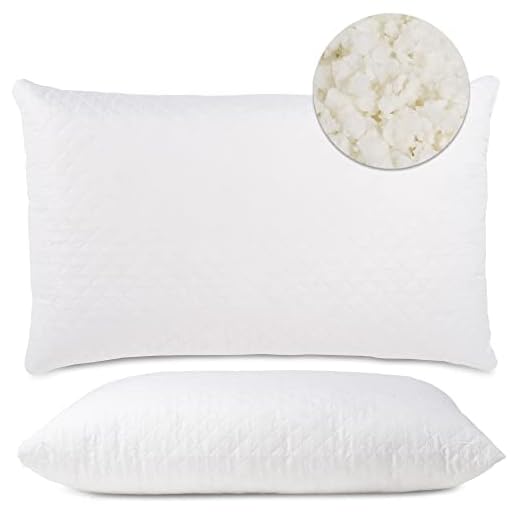 Flowen Cuscino Letto Matrimoniale e Singolo Guanciale per Dormire con Imbottitura in Fiocco di Memory Foam Supporto Collo e Spalle per Dolore Cervicale Anallergico Federa Poliestere Traspirante