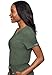 Med Couture Women's V-Neck Scrub Top, Modern Fit Tuck-in Top with Stretchy Rib-Knit Shoulders and Chest Pocket - MC7448, Olive, Large