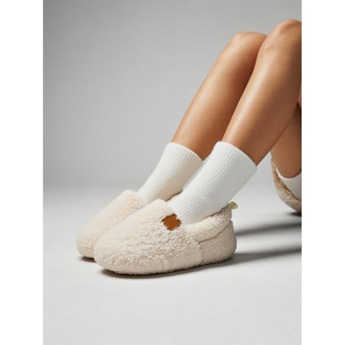 Women Soft Curly Full Slippers, Lightweight Memory Foam Indoor House Shoes Fuzzy Slip-on Slippers 6