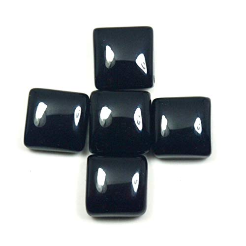 Onyx noir carré lot de 5 gemmes naturelles pour créer vos bagues