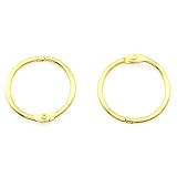 Lind Kitchen 25PCS 1inch Book Ring, Golden Loose Leaf Binder Rings, Metal Loose Leaf Binder Ring Clips for Notebook Diary Photo Album DIY Planner Golden (Gold)