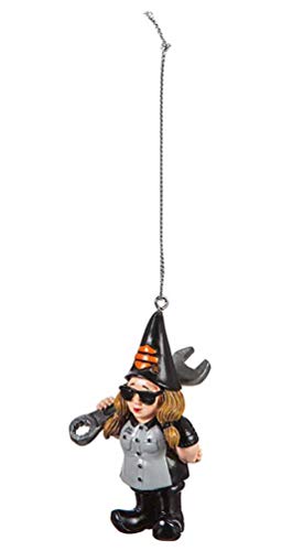 Harley-Davidson Sculpted Mechanic Lady Gnome Hanging Ornament, Black...