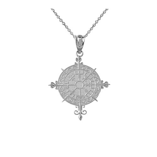 Claddagh Gold Vegvisir Viking Compass Nordic Norse Amulet Silver Pendant Necklace