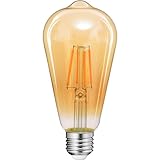 Tengyuan LED電球 フィラメント電球 e26 エジソン電球 40W形 電球 電球色 2700K 470lm 4W 全方向タイプ エジソンランプ ST64 アンバーガラス 金色 琥珀色 レトロ アンティーク 省エネ 非調光タイプ PSE認証済 アップグレード ペンダント シーリング スタンド フロアランプ適用 1個