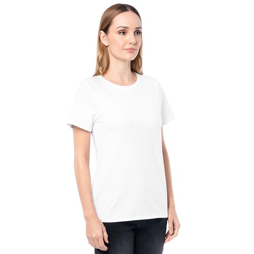 Fruit of The Loom Women's Short Sleeve Crew Neck T-Shirt, 2 Pack, Pink/White, Large by Fruit of the Loom - Used condition - Image 4