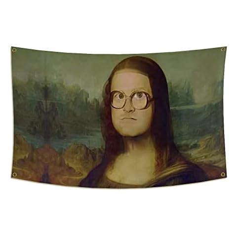 Meme Funny Mona Li-sa Flag Banner 3x5Ft Banner For College Dorm Room Man Cave Frat Wall Outdoor Dec Cover