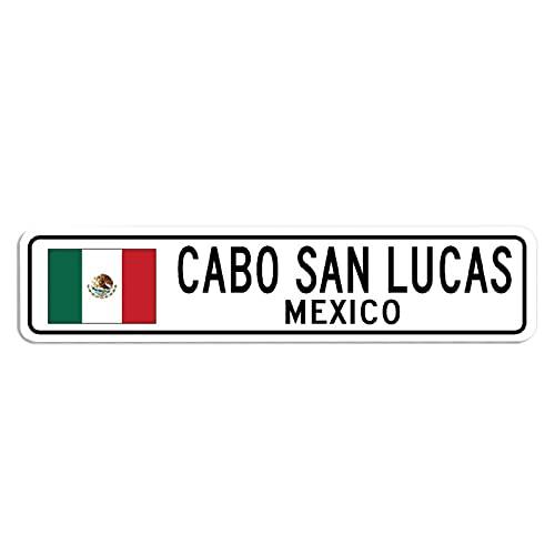 JuneLucky Aluminum Sign Cabo San Lucas Mexico Mexican Flag Sign Mexico Custom Flag Sign Novelty Metal Aluminum Christmas Tin Sign Gift Hanging Poster 4